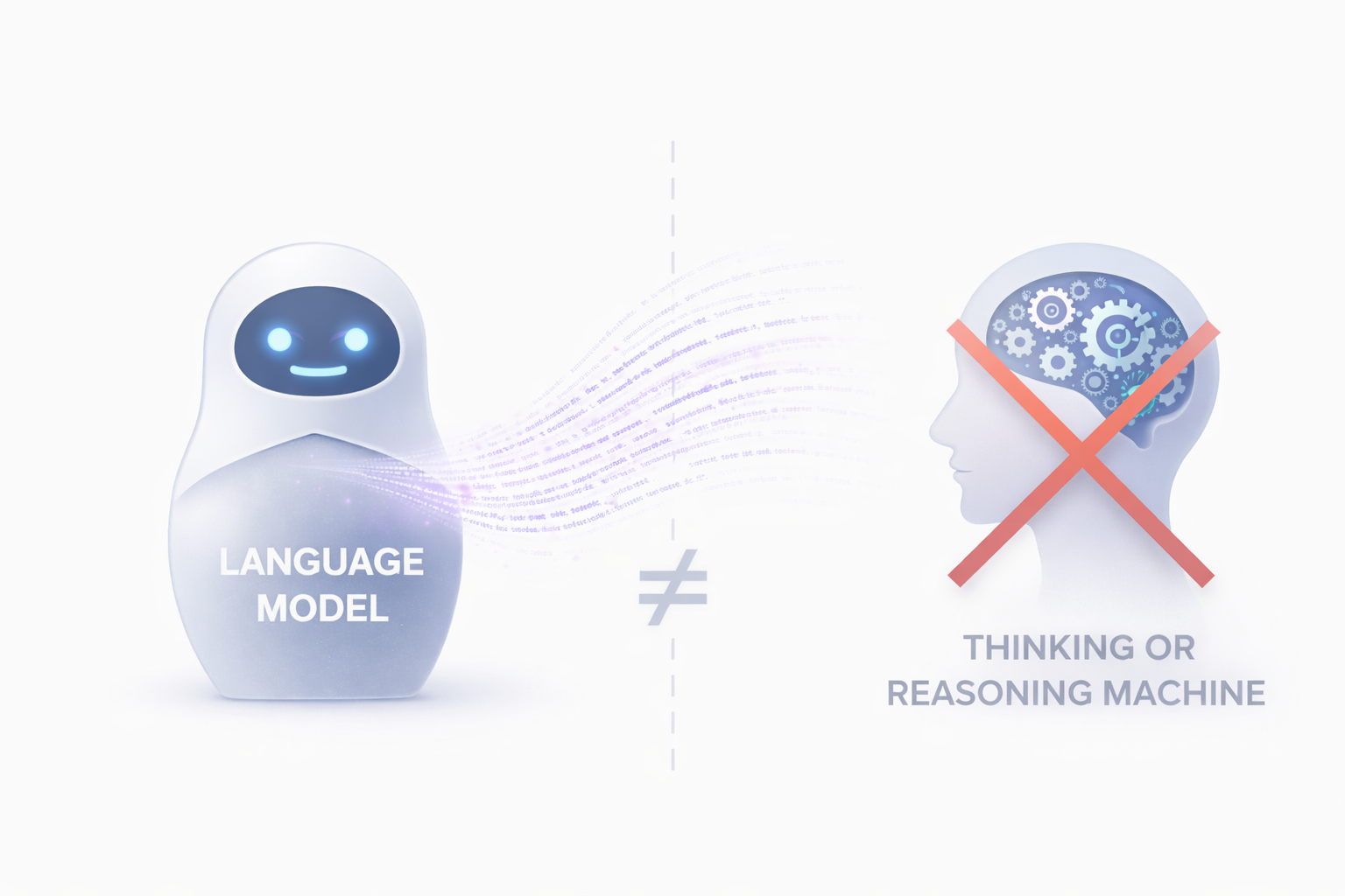 Language models produce text, not reasoning